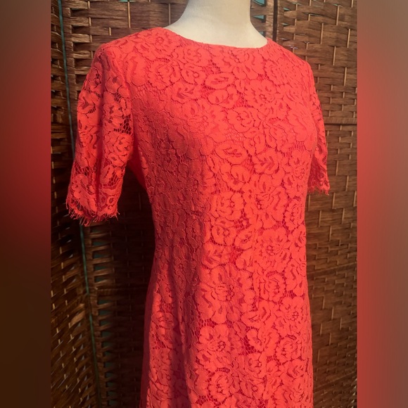 Jessica H Size 8 Coral Dress Lining with Lace overlay Business Cocktail - Picture 6 of 14